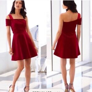 Gorgeous Deep Red Velvet Fit & Flare Mini Holiday Dress